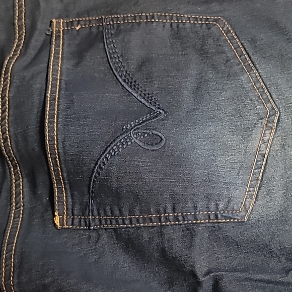 Times Two Dark Blue Denim Maternity Jeans with Soft Stretchy Belly Band, 3X - Picture 12 of 13